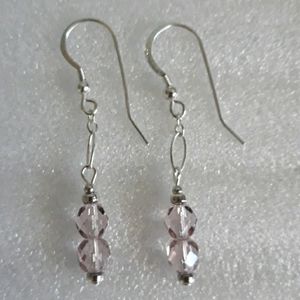 🎈2/$15 Sterling Silver Violet Czech Crystal Drop Earrings